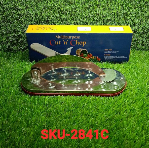28ca2780-f77b-4731-8858-a68ee894620f.jpg STEEL VEGETABLE CUTTER PREMIUM QUALITY CUTTER FOR FRUIT , VEGETABLE & MEAT CUTTING USE ( Color Box )