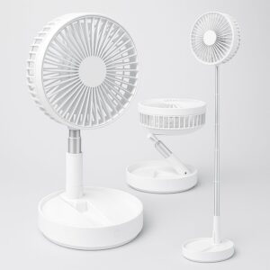 TELESCOPIC ELECTRIC DESKTOP FAN, HEIGHT ADJUSTABLE, FOLDABLE & PORTABLE FOR TRAVEL/CARRY | SILENT TABLE TOP PERSONAL FAN FOR BEDSIDE, OFFICE TABLE (Battery Not Include)