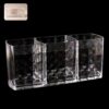 Elegant Crystal-Effect 3-Compartment Acrylic Makeup Brush Holder (1 Pc)