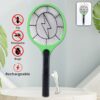 Green Rechargeable Electric Mosquito Killer Racket with Cable