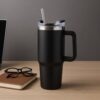 Premium 1200 ML Stainless Steel Vacuum Insulated Travel Mug with Straw and Handle (1200ML / 1 Pc)