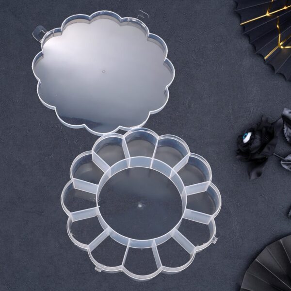 Round Compartment Plastic Storage Box (1 Pc)