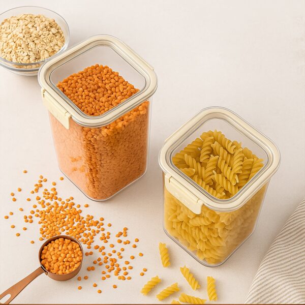 Apex Press N’ Lock Airtight Kitchen Storage Container Set (2Pc/1400ml) Approx