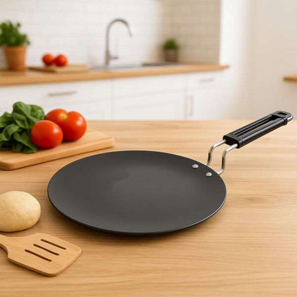 03_5b5822ad-c425-4af9-8211-5e797c480456.jpg Premium Non-Stick Flat Roti Tawa with Heat-Resistant Handle (10 Inch / 1 Pc)
