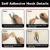 04_8e7639ab-68c3-4826-a329-ce8be79dbf1e.jpg Plastic Adhesive Sticky Waterproof and Oil Proof, Wall Hook (5.5?3.5 Cm & 10 Pc)