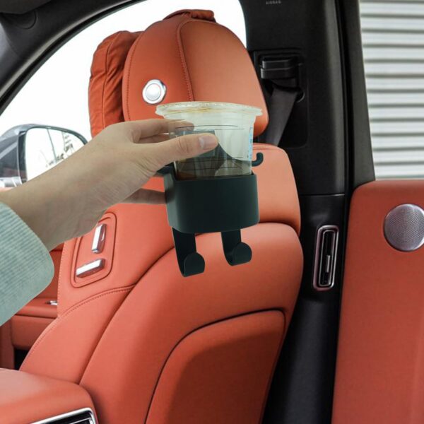 05_c55c98f6-5e37-464e-bae5-ac83b2e461a9.jpg Car Headrest Backseat Organizer, 3 in 1 Automotive Cell Phone Drink cupholder Adapter with Headrest Hooks for Kids and Adults, Multifunctional Storage for Car Travel Accessories