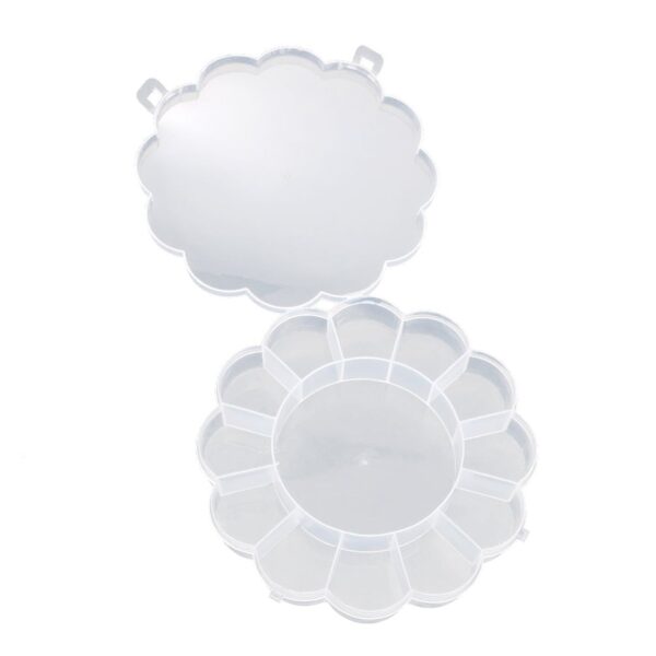 Round Compartment Plastic Storage Box (1 Pc)
