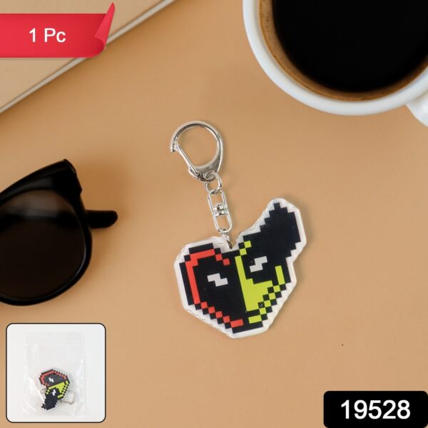 37631967-71e4-4a4e-b749-8dc9a46c1a4c.jpg Pixel Style Acrylic Cartoon Keychain with Funky Design (1 Pc)