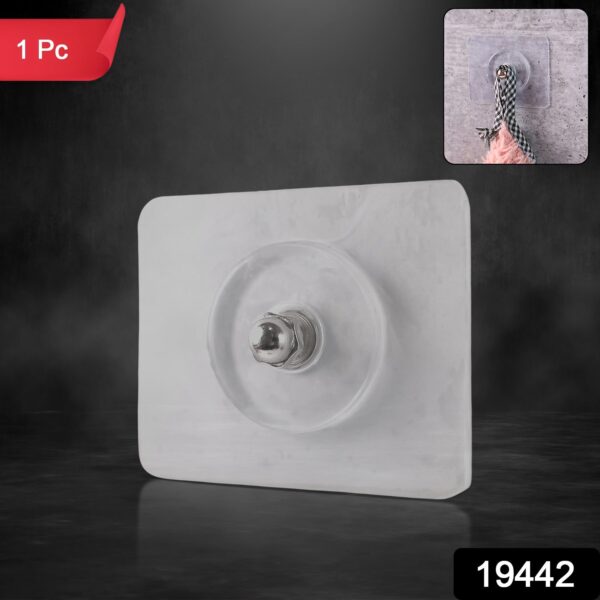 40819442.jpg Heavy Duty Transparent Adhesive Wall Hook with Stainless Steel Screw Head (1 Pc)
