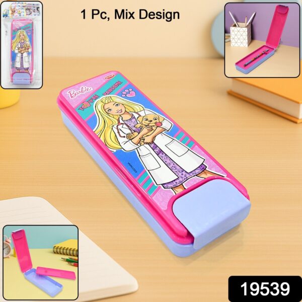 Stylish Cartoon Printed Hard Top Pencil Box for Kids (1 Pc / Mix Design)