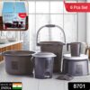 Plastic Bathroom Accessories Set (Mix Color / 6 Pc)