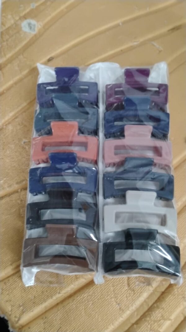 6b23ca56-2b25-4634-a1fa-f23227b93835_525fe574-4aa8-4247-9f69-ce780a3312fa.jpg Matte Finish Rectangle Hair Claw Clip for Women and Girls ? Assorted Color Pack ? 12 Pc