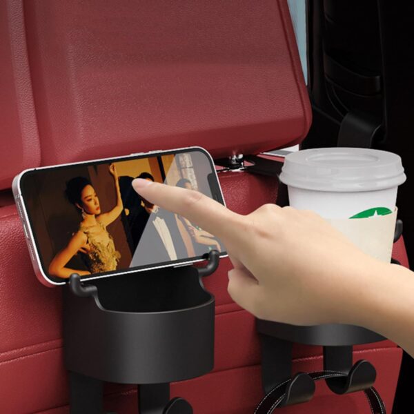 71d8kr-OtiL._AC_SL1500.jpg Car Headrest Backseat Organizer, 3 in 1 Automotive Cell Phone Drink cupholder Adapter with Headrest Hooks for Kids and Adults, Multifunctional Storage for Car Travel Accessories