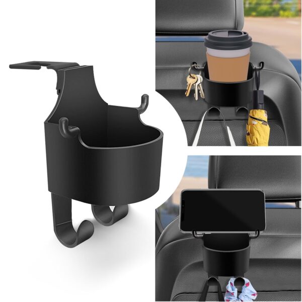 71oKOgoQ-UL._SL1500.jpg Car Headrest Backseat Organizer, 3 in 1 Automotive Cell Phone Drink cupholder Adapter with Headrest Hooks for Kids and Adults, Multifunctional Storage for Car Travel Accessories
