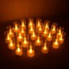 Flameless Candles with Transparent plastic Covers Set of 24 Pcs LED