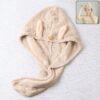 Cute Animal Ear Hooded Hair Drying Towel Wrap (1 Pc)