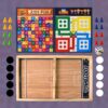 Wooden Board Game Set – Ludo, Snakes & Ladders, and Desktop Football (3-in-1)