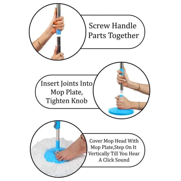 Mop-04_90dedde9-56d6-4abd-a2ff-fa4522525a4f.jpg Apex Magic Spin Mop Cleaning Set with Dual Chamber Bucket & Wheels