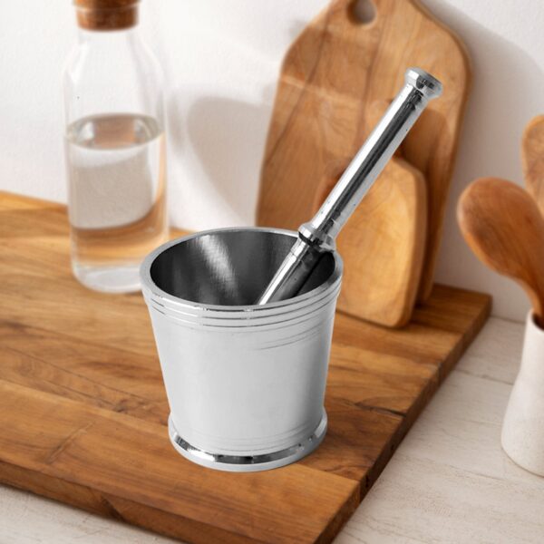Spice-Crusher-02.jpg Heavy Duty Stainless Steel Mortar and Pestle Set for Kitchen, Khalbatta Set (2 Pc Set)