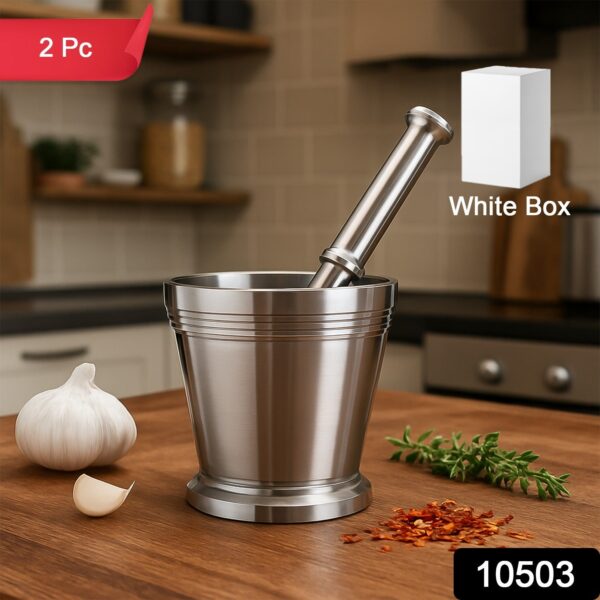 WhatsAppImage2025-08-06at15.27.01_bdfc66a3.jpg Heavy Duty Stainless Steel Mortar and Pestle Set for Kitchen, Khalbatta Set (2 Pc Set)