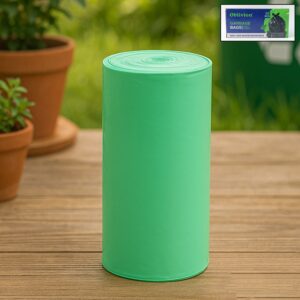 Green Compostable Corn Starch Garbage Bags (17" x 19")