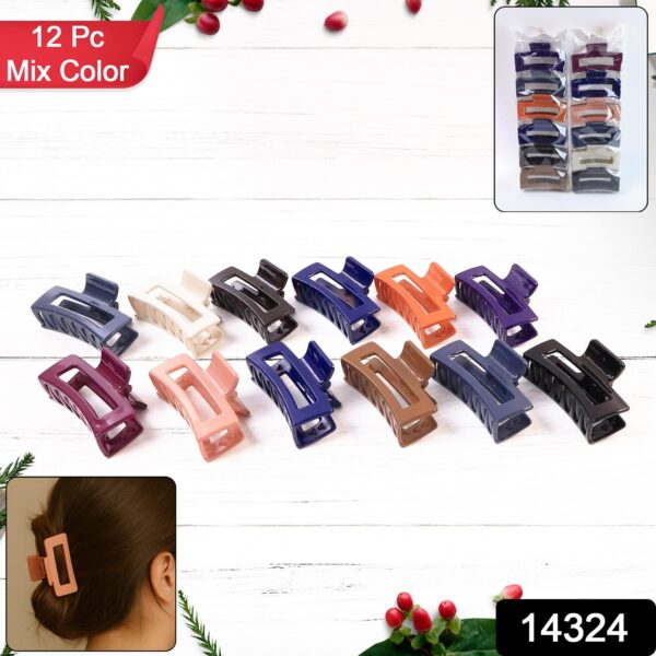 a3590d17-7cc6-45ed-8253-2632321154a5.jpg Matte Finish Rectangle Hair Claw Clip for Women and Girls ? Assorted Color Pack ? 12 Pc
