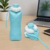 600ml Collapsible Silicone Water Bottle for Travel, Sports, Gym & Office (1 Pc)