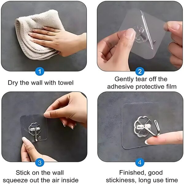 hook-04_b3e68ece-6a5d-4410-af08-7927d49414c4.jpg Self Adhesive Transparent Wall Hook (1 Pc)