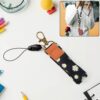 Floral Print Neck Lanyard Strap with Clip Hook & Mobile String (1 Pc)